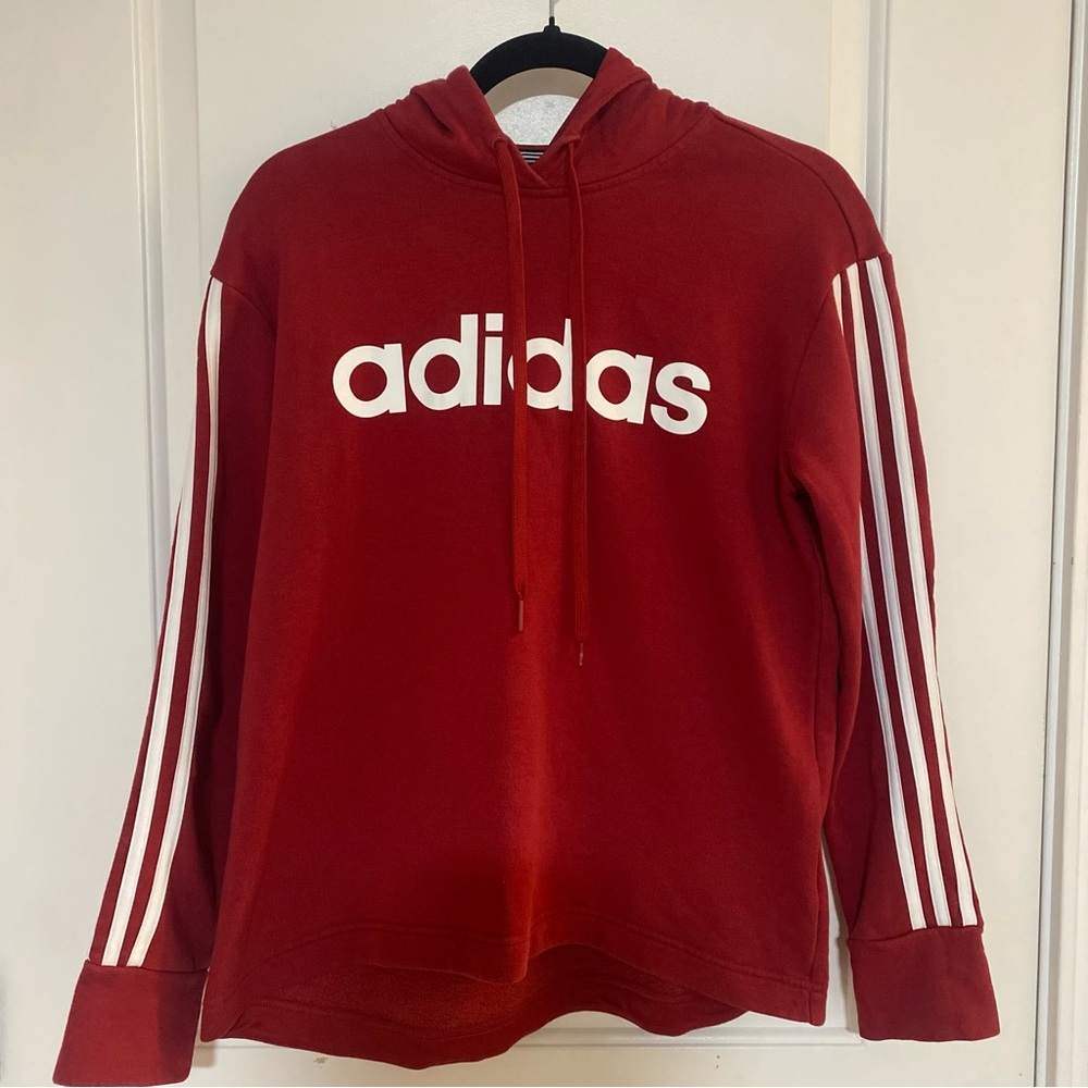 Adidas Red Hoodie with White Accents